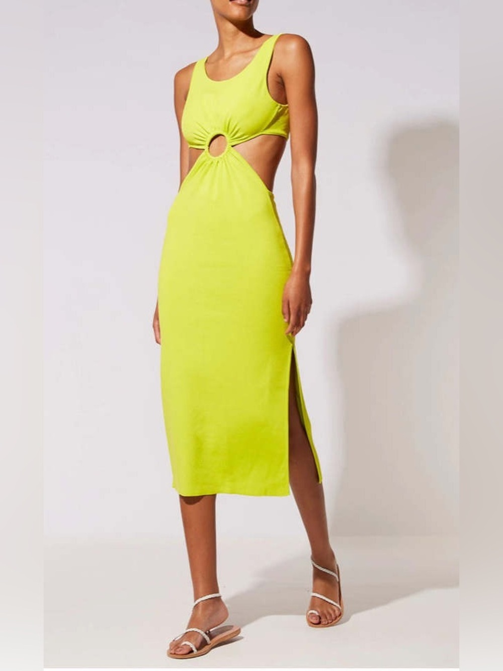 SOLID & STRIPED Bailey Cutout Midi Dress with Side Slit (126)